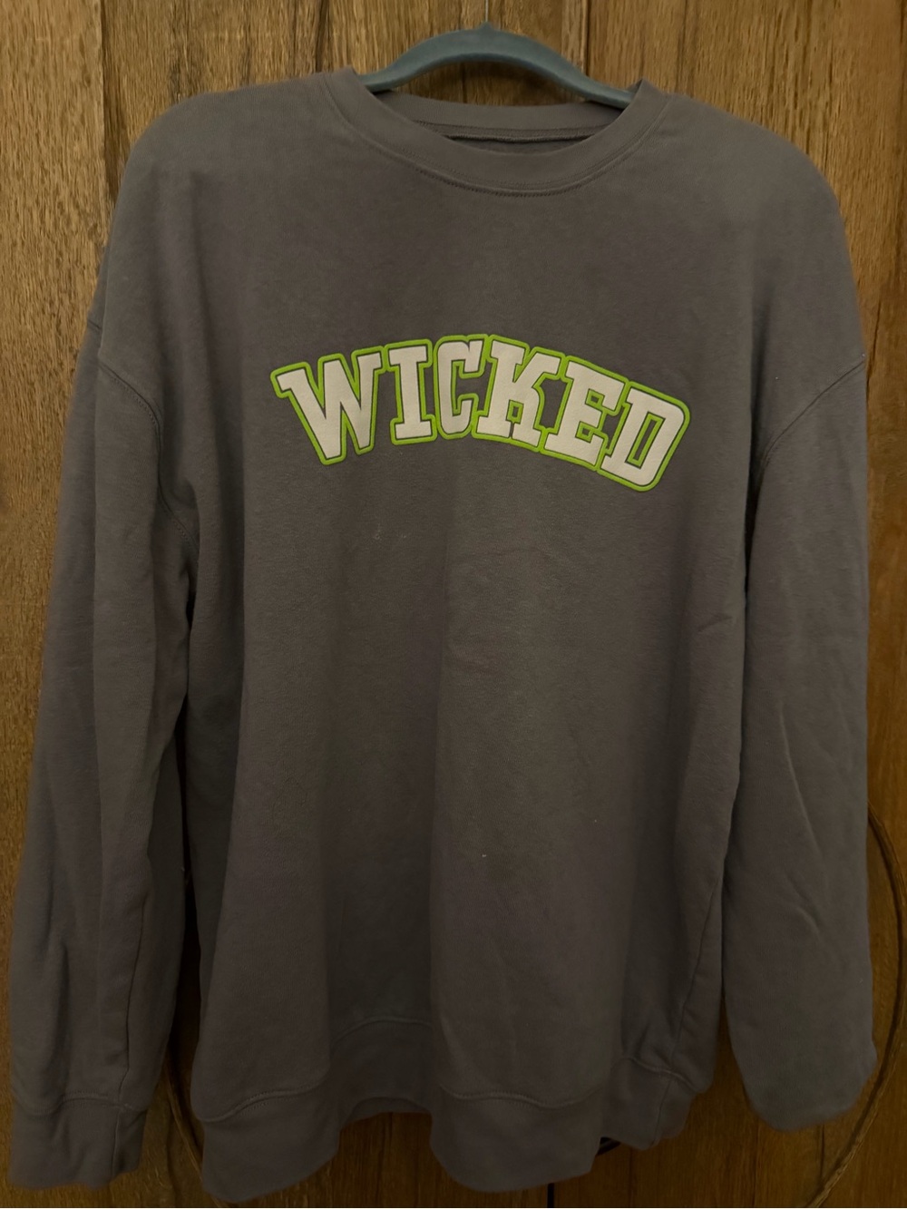 Source Unknown Grey 'WICKED' Crewneck Sweatshirt with Lime Accent